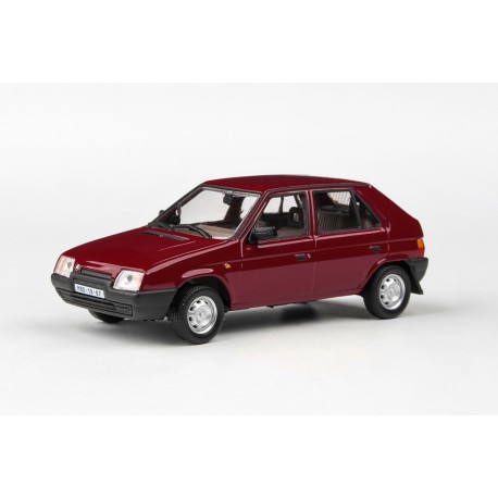 1987 Škoda Favorit 136 L − Červená Apollo − ABREX 1:43