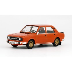 1982 Škoda 120 L − stříbrná rallye kola Škoda − oranžová brilantní − ABREX / Model DEPO 1:43