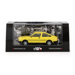 1982 Škoda Garde − rallye kola DĚLÍTKA stříbrná − Žlutá sluneční − ABREX / Model DEPO 1:43