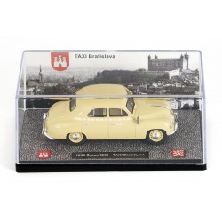 1956 Škoda 1201 TAXI Bratislava, s vnějším taxametrem − béžová − ABREX / Model DEPO 1:43