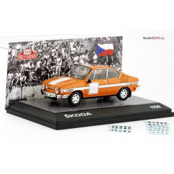 Model z fotografie: 1980 Škoda 110 R – RALLY LEGEND – Abrex / Model DEPO 1:43