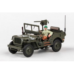 1944 Jeep Willys − 1/4 Ton Military Vehicle − průzkumný vůz − Cararama/ABREX 1:43