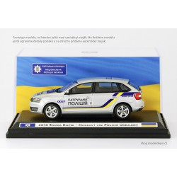 Akce na podporu Ukrajiny: 2016 Škoda Rapid – Hlídkový vůz Policie Ukrajiny – Abrex/Model DEPO 1:43