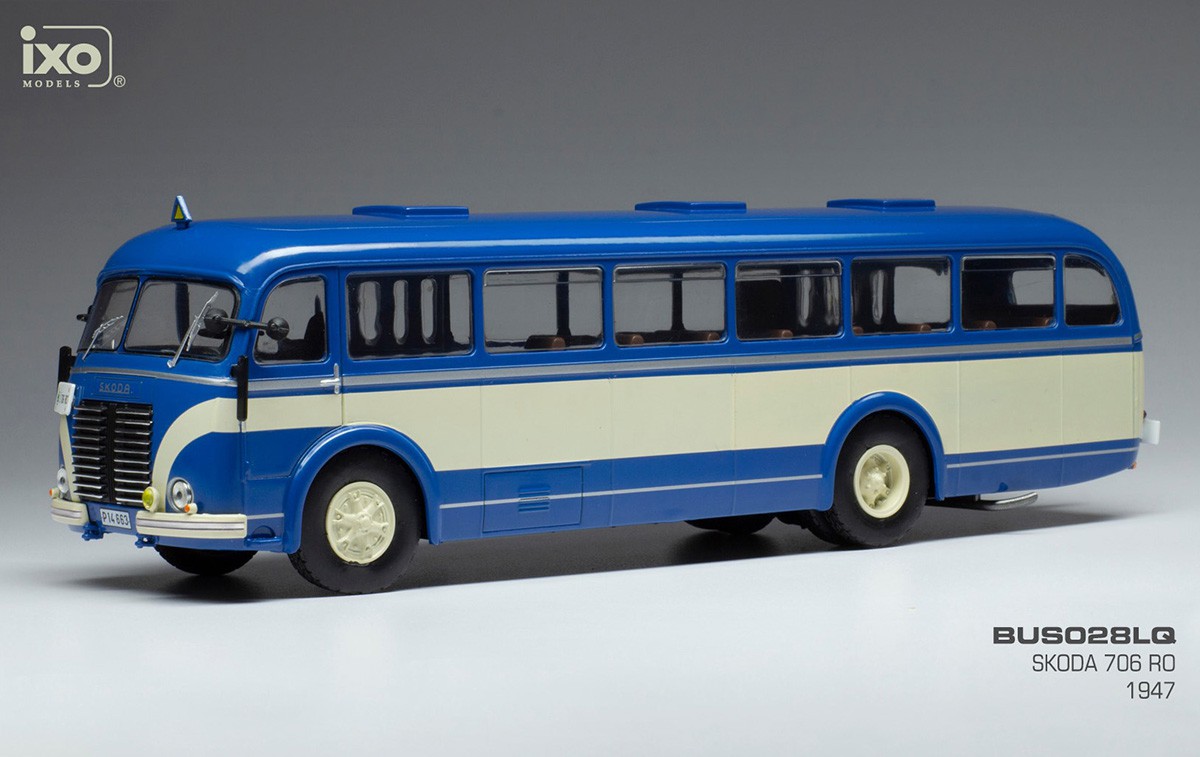 IXOMODELS - Bus de 1947 couleur bleu et blanc - SKODA 706 RO - 1/43 - IXOBUS0