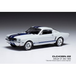 1965 Ford Mustang Shelby GT 350 "Cobra" − bílý s modrými pruhy − IXO Models 1:43