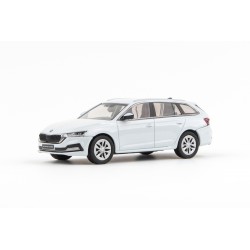 2020 Škoda Octavia IV Combi − bílá Moon metalíza − ABREX 1:43