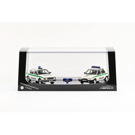 Diorama "Od Veřejné Bezpečnosti K Policii − 4/4" − Škoda 120 L, Favorit a sada majáků − Abrex 1:43
