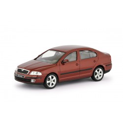 2004 Škoda Octavia II − červená Flamenco metalíza − ABREX 1:43