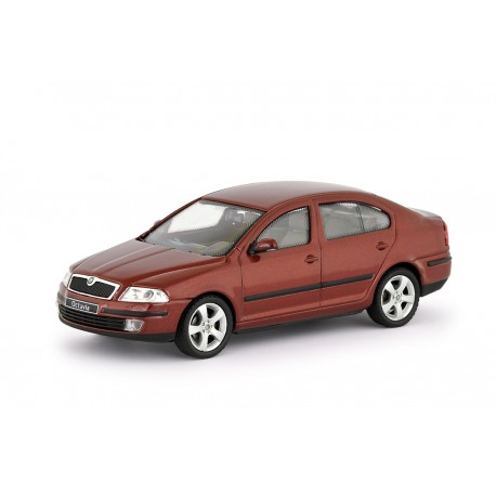 2004 Škoda Octavia II − červená Flamenco metalíza − ABREX 1:43
