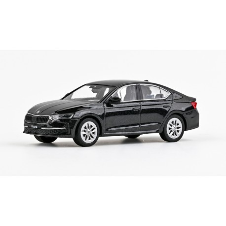 2024 Škoda Octavia IV FL − Černá Magic metalíza − Abrex 1:43
