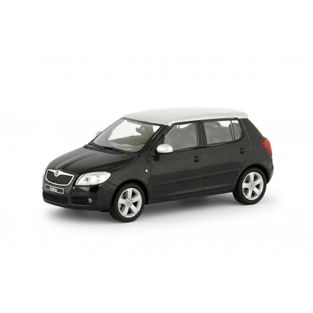 2007 Škoda Fabia II − černá Black Magic/stříbrná střecha − ABREX 1:43